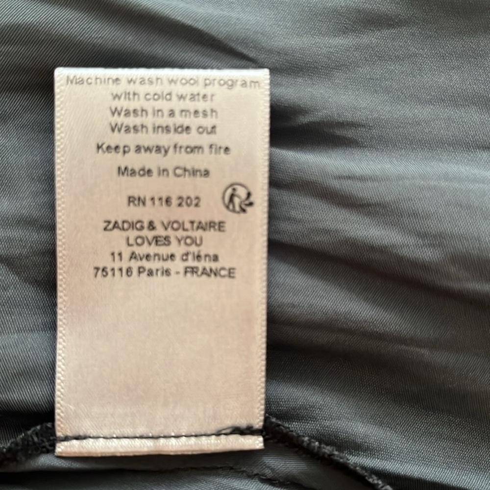 Zadig & Voltaire Royas Tiered Sleeve Satin Mini Dress in Black Size XS - Picture 12 of 14